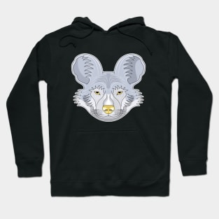 silver african wild dog face Hoodie